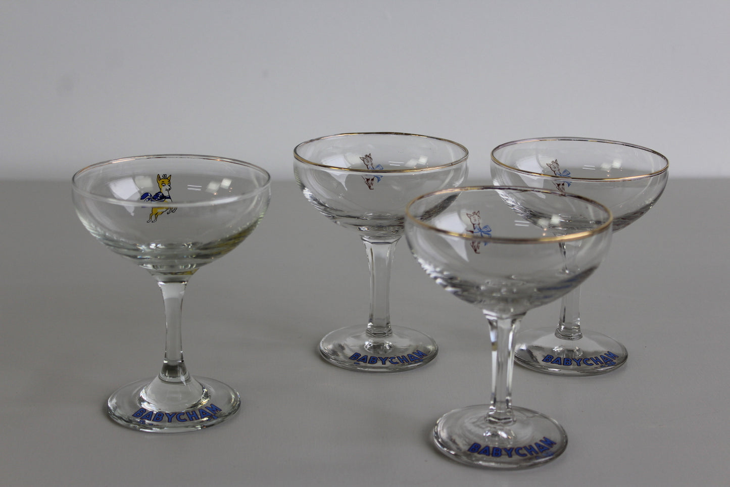 4 Vintage Babycham Glasses - Kernow Furniture