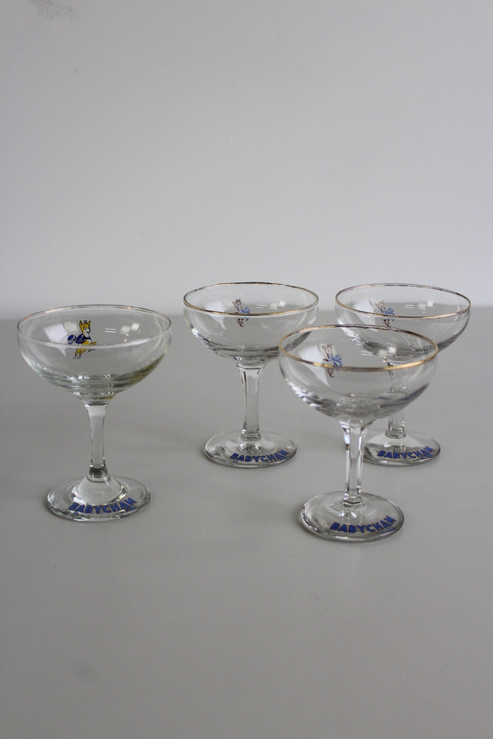 4 Vintage Babycham Glasses - Kernow Furniture