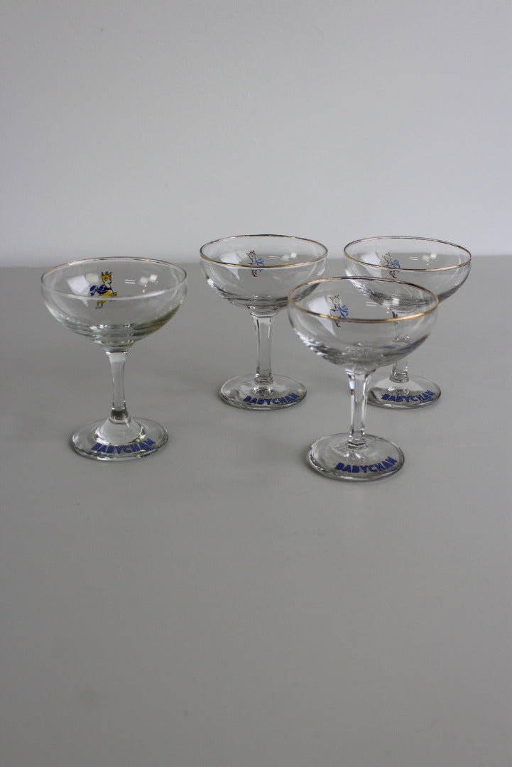 4 Vintage Babycham Glasses - Kernow Furniture