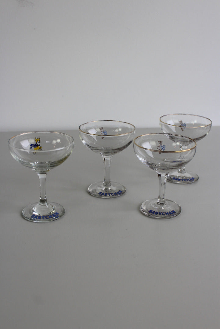 4 Vintage Babycham Glasses - Kernow Furniture