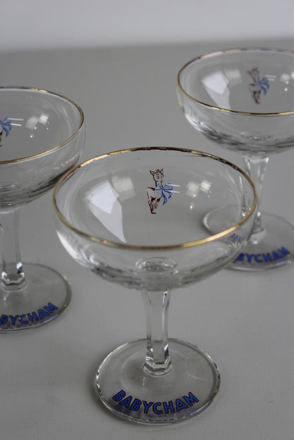 4 Vintage Babycham Glasses - Kernow Furniture