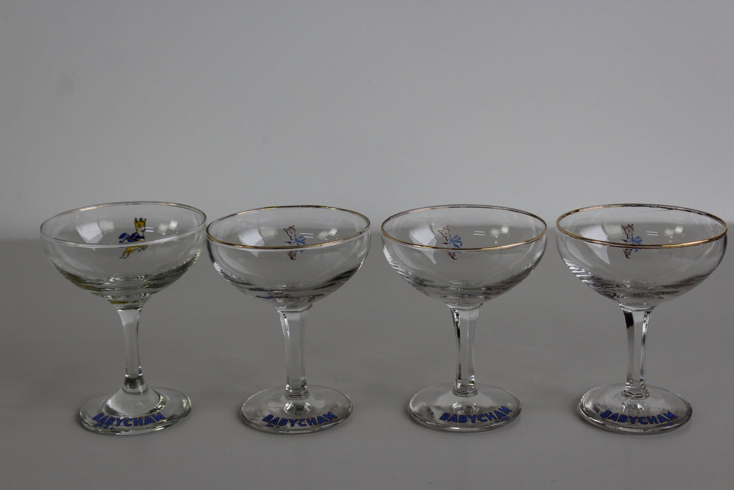 4 Vintage Babycham Glasses - Kernow Furniture