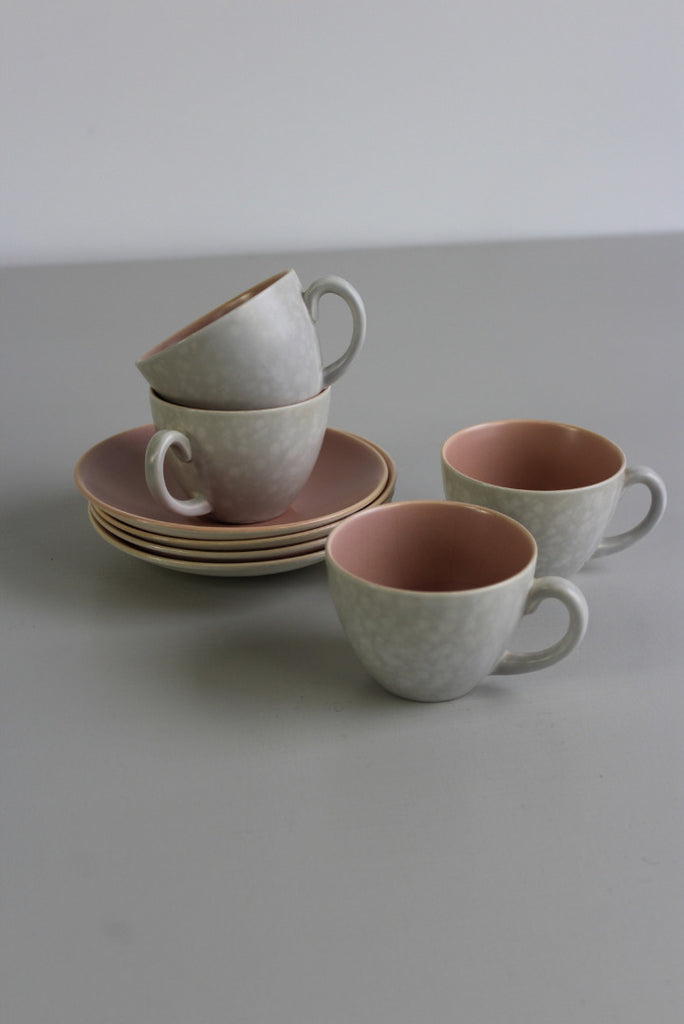 4 Vintage Poole Pottery Coffee Cups & Saucers - Kernow Furniture