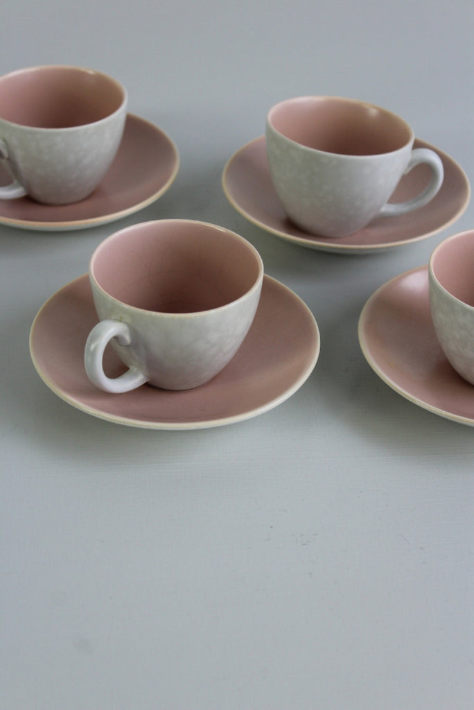 4 Vintage Poole Pottery Coffee Cups & Saucers - Kernow Furniture