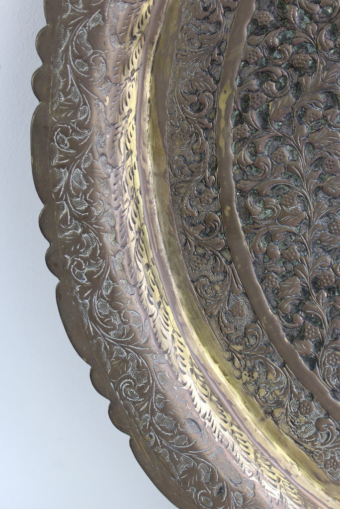 Indian Brass Decorative Tray - Kernow Furniture