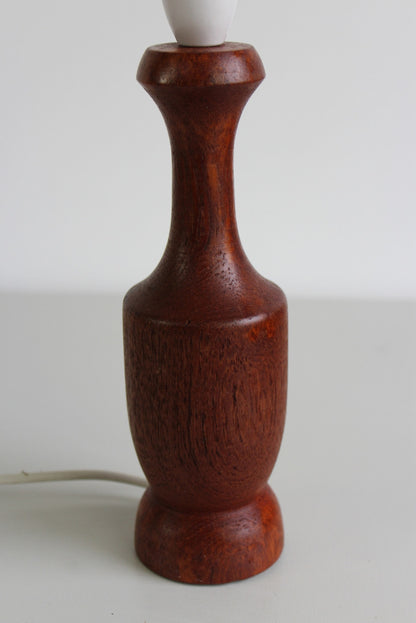 Vintage Turned Teak Table Lamp - Kernow Furniture