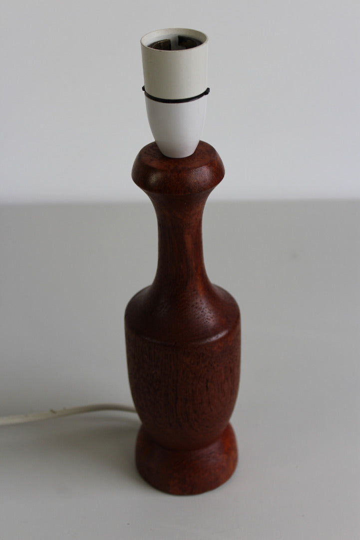 Vintage Turned Teak Table Lamp - Kernow Furniture