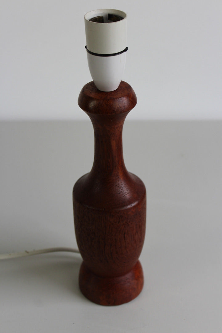 Vintage Turned Teak Table Lamp - Kernow Furniture