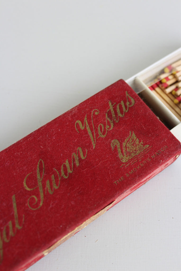 Vintage Red Box Swan Vesta Matches - Kernow Furniture
