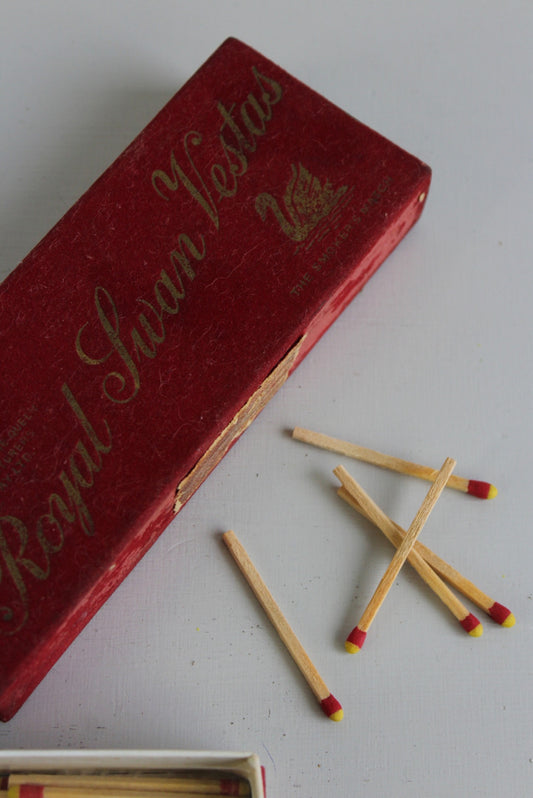 Vintage Red Box Swan Vesta Matches - Kernow Furniture