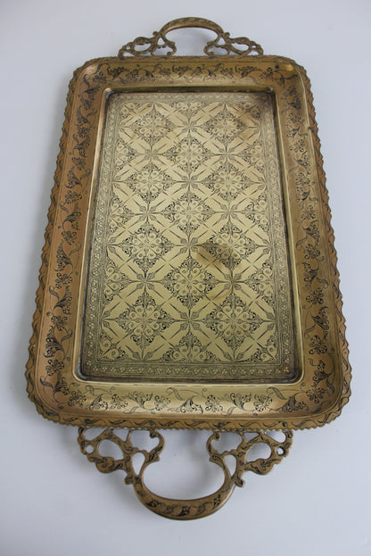 Eastern Brass Tea Tray - Kernow Furniture