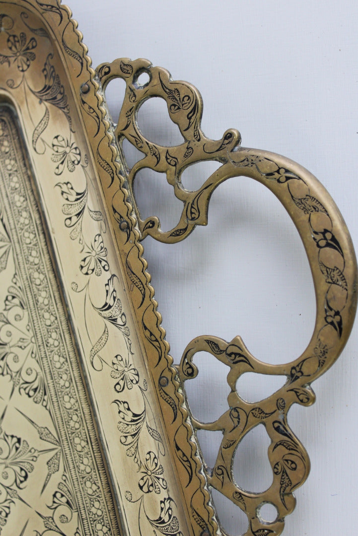 Eastern Brass Tea Tray - Kernow Furniture