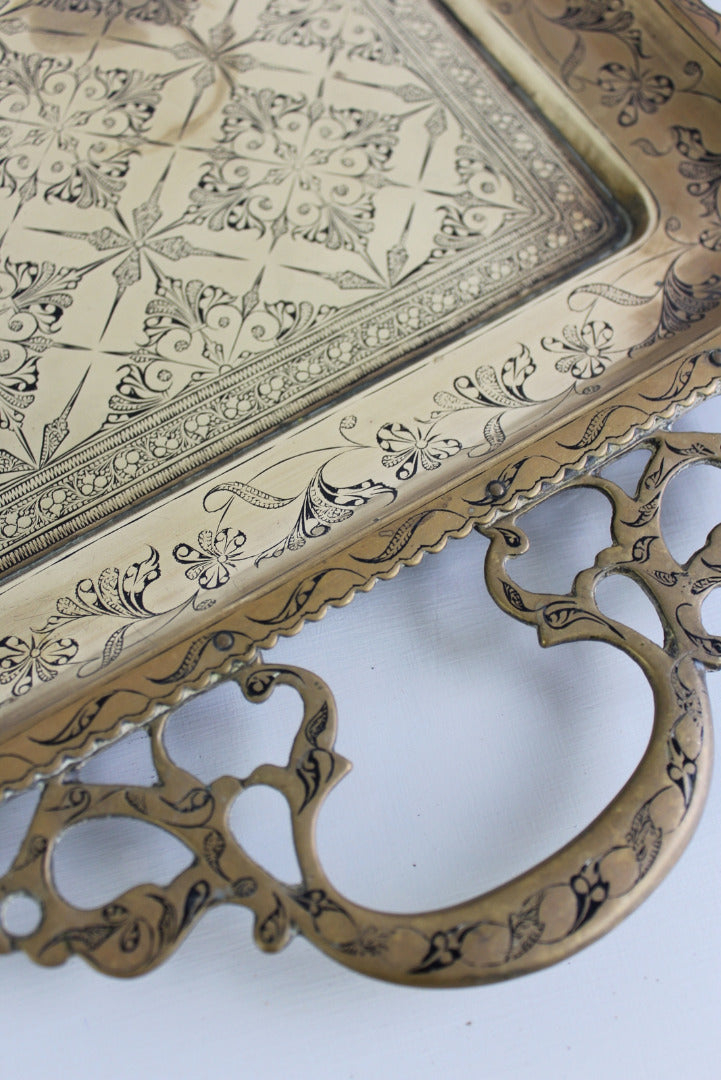 Eastern Brass Tea Tray - Kernow Furniture