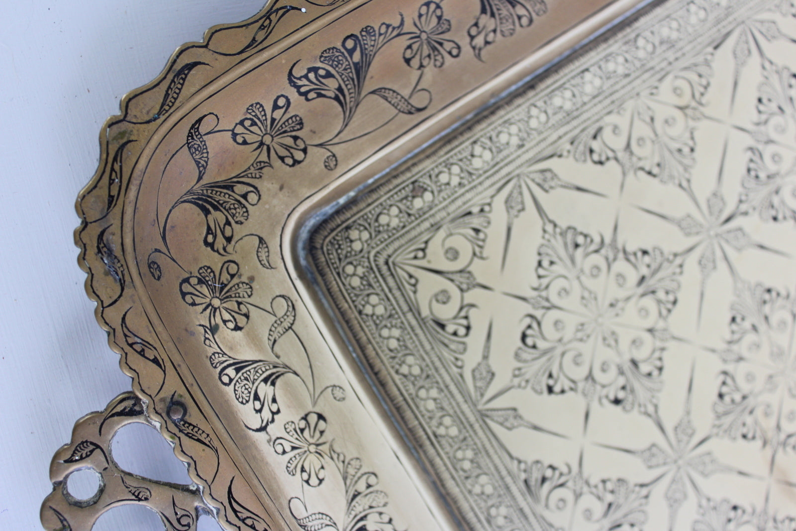 Eastern Brass Tea Tray - Kernow Furniture