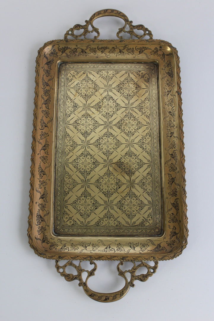 Eastern Brass Tea Tray - Kernow Furniture