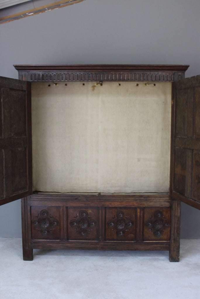 Antique Oak Livery Cupboard - Kernow Furniture
