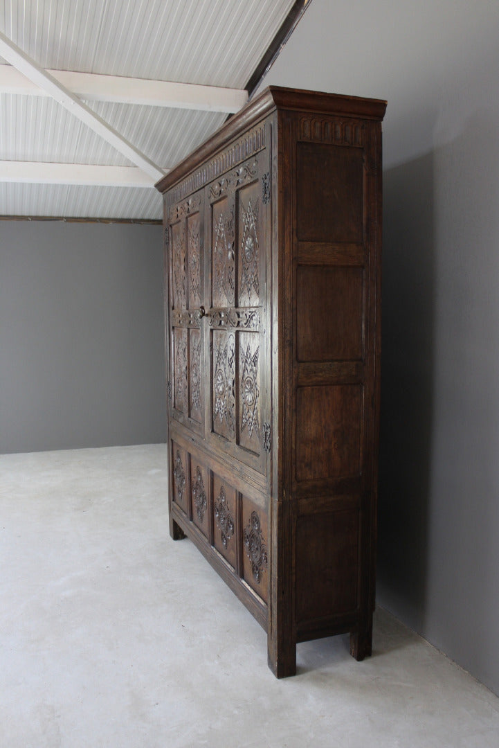 Antique Oak Livery Cupboard - Kernow Furniture