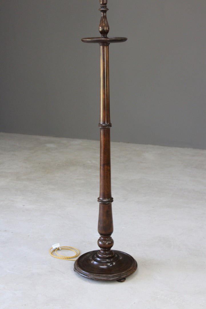 Mahogany Turned Standard Lamp - Kernow Furniture