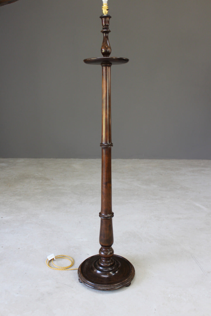 Mahogany Turned Standard Lamp - Kernow Furniture