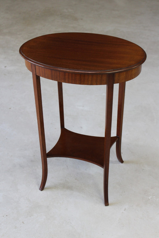 Mahogany Oval Side Table - Kernow Furniture