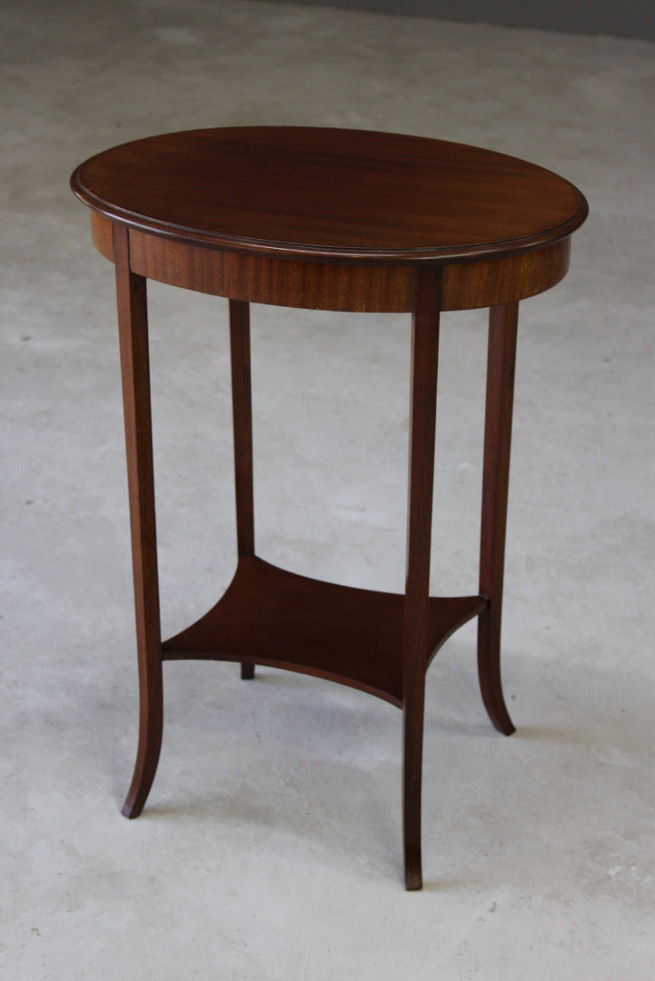 Mahogany Oval Side Table - Kernow Furniture