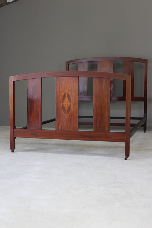 Antique Edwardian Double Bed Frame - Kernow Furniture