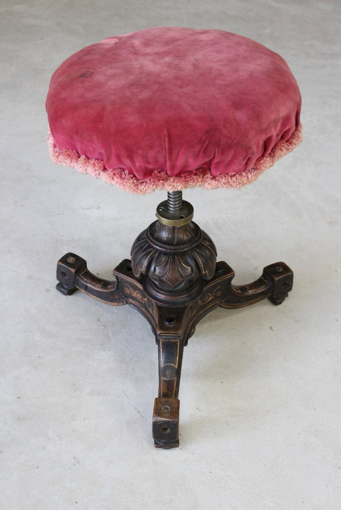 Victorian Adjustable Music Stool - Kernow Furniture