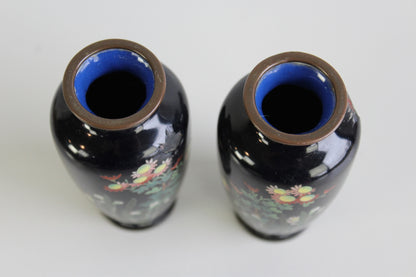 Pair Japanese Cloisonne Vase - Kernow Furniture