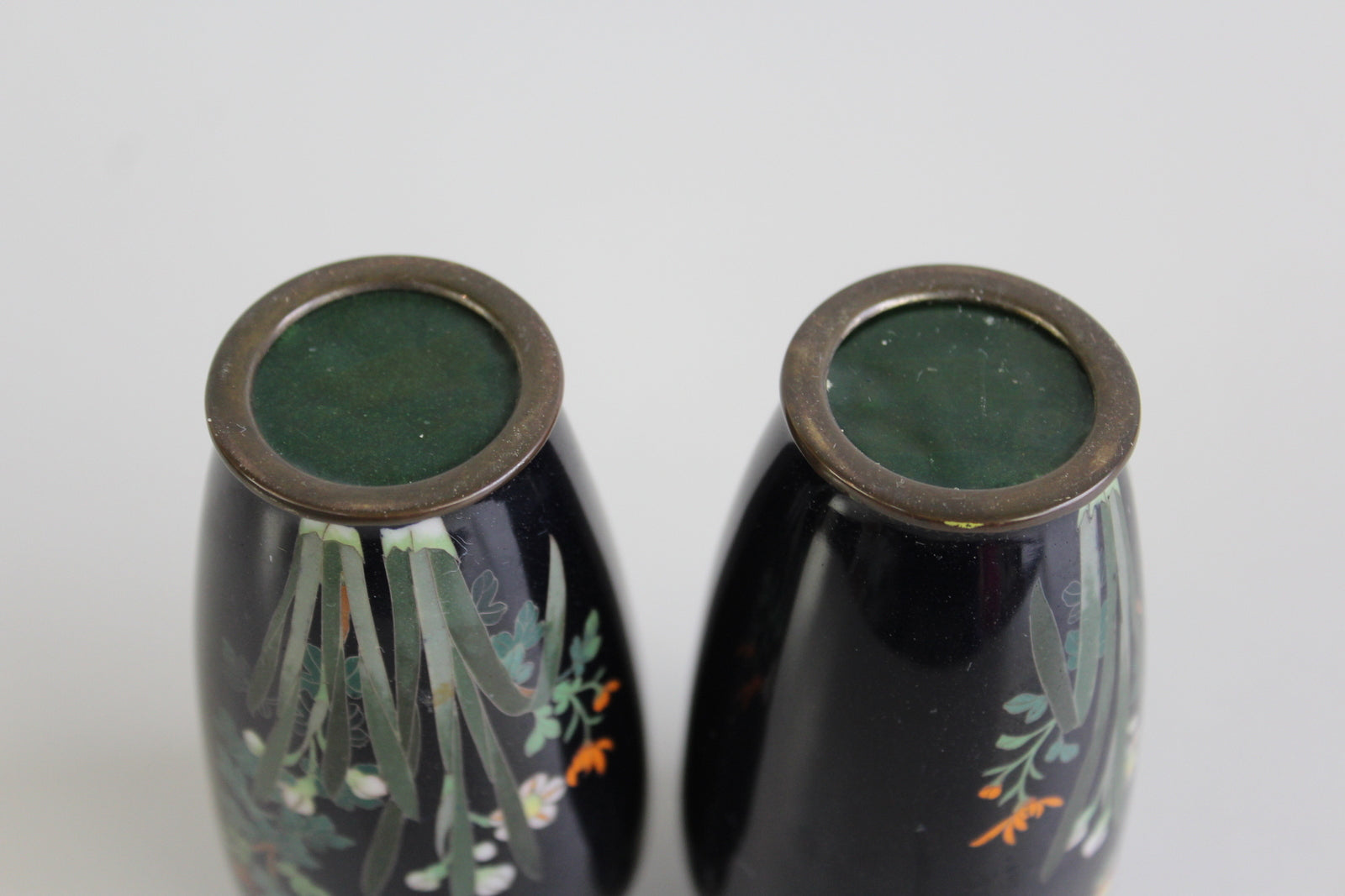 Pair Japanese Cloisonne Vase - Kernow Furniture