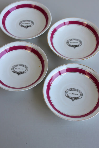 Bojewyan Wesleyan Sunday School Saucers x 4 - Kernow Furniture