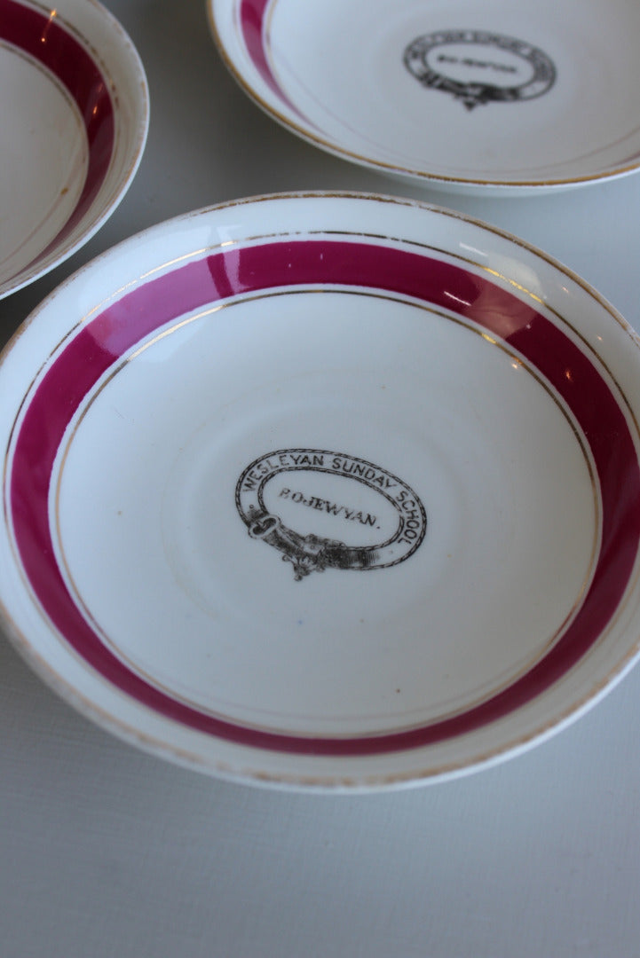 Bojewyan Wesleyan Sunday School Saucers x 4 - Kernow Furniture