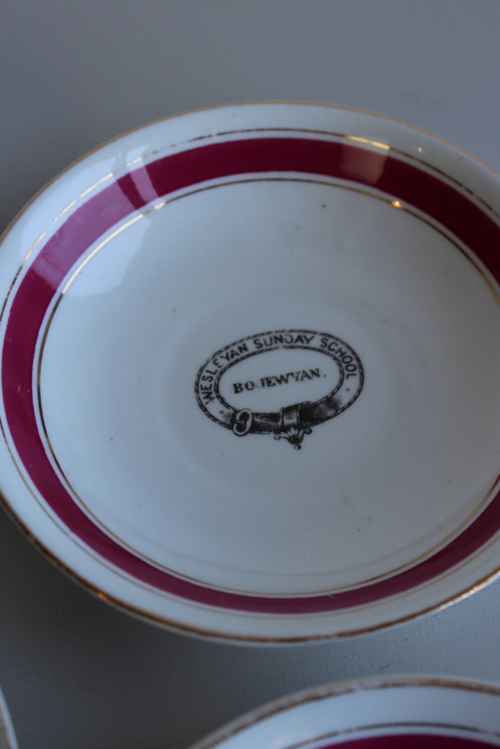 Bojewyan Wesleyan Sunday School Saucers x 4 - Kernow Furniture