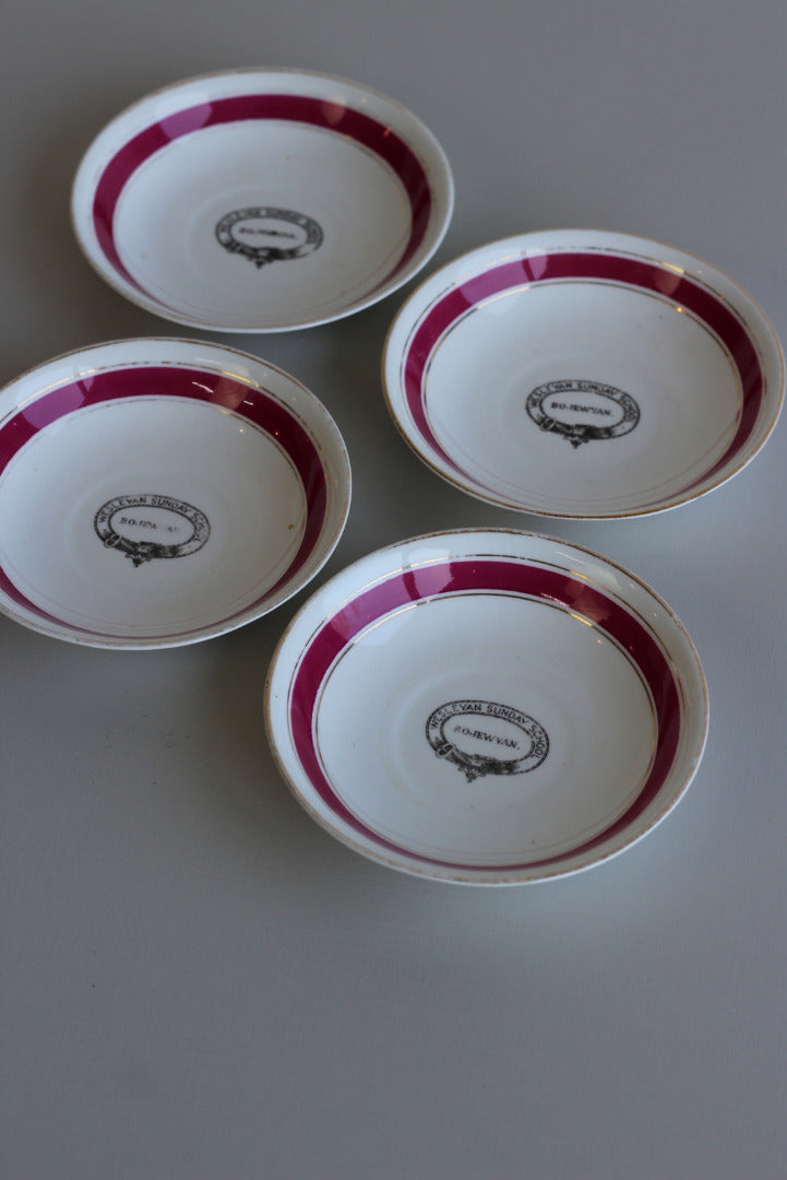 Bojewyan Wesleyan Sunday School Saucers x 4 - Kernow Furniture