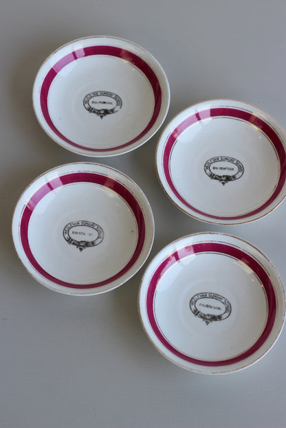 Bojewyan Wesleyan Sunday School Saucers x 4 - Kernow Furniture