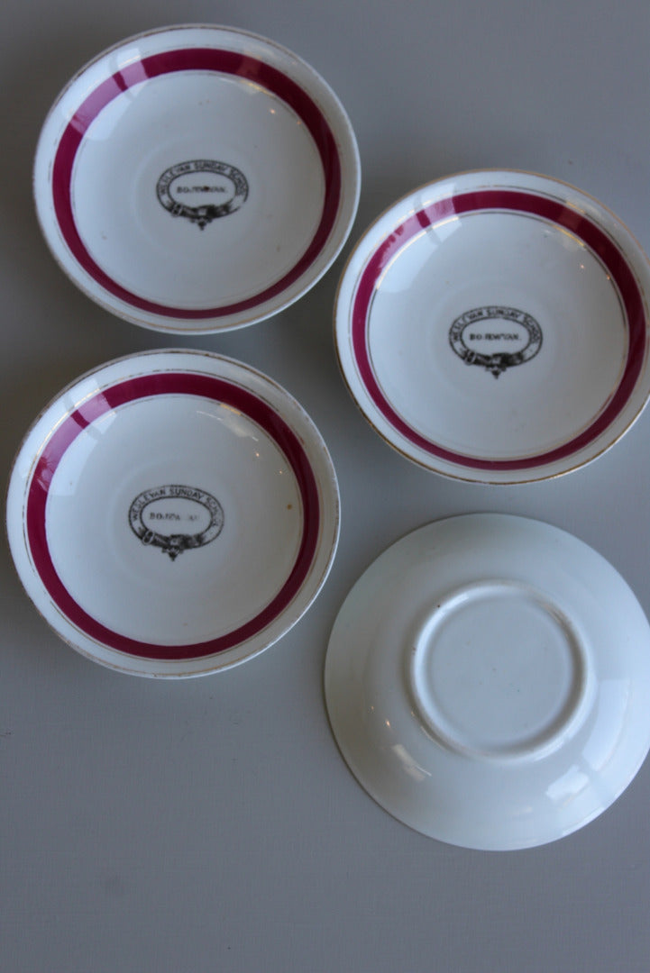 Bojewyan Wesleyan Sunday School Saucers x 4 - Kernow Furniture