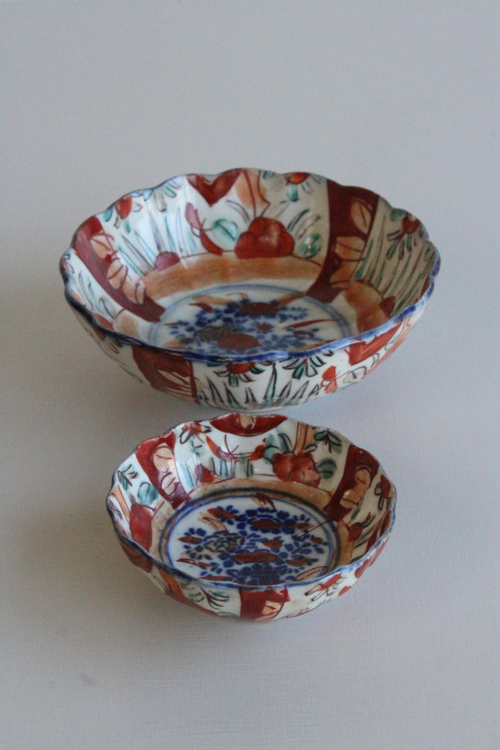 Pair Vintage Imari Bowls - Kernow Furniture