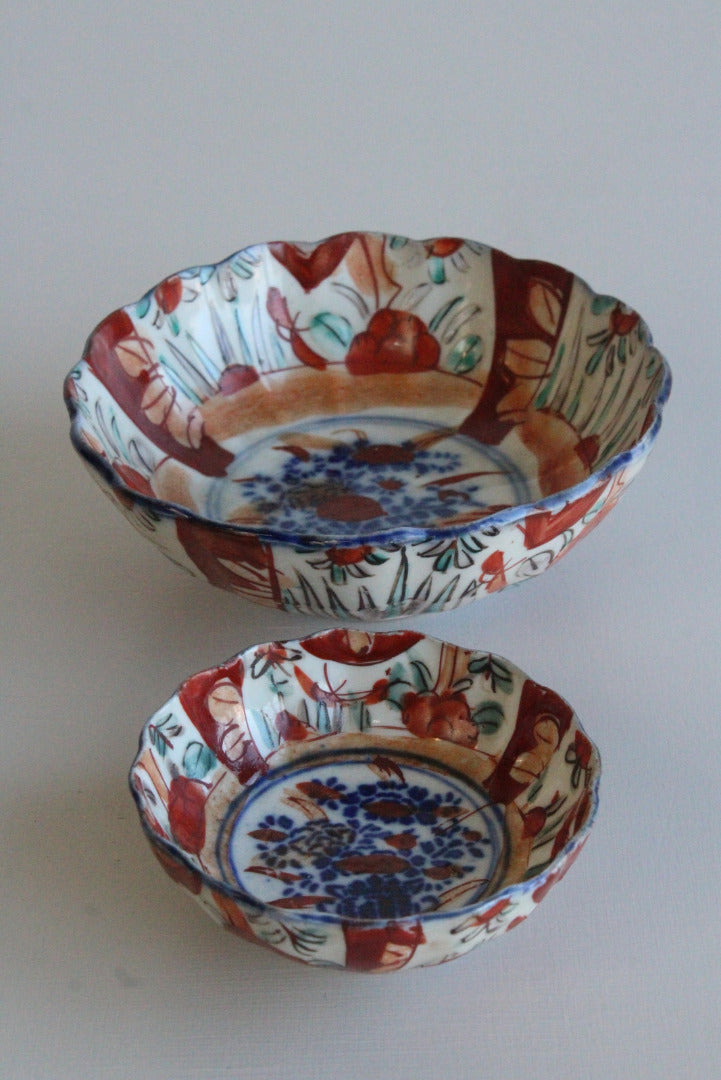 Pair Vintage Imari Bowls - Kernow Furniture