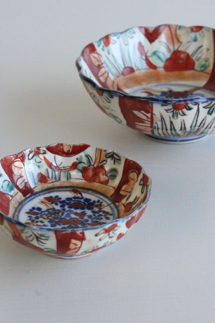 Pair Vintage Imari Bowls - Kernow Furniture