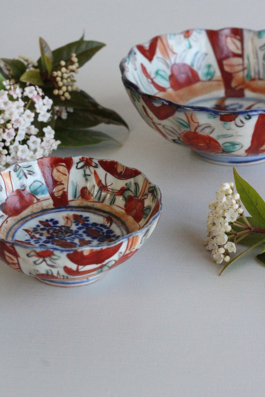 Pair Vintage Imari Bowls - Kernow Furniture