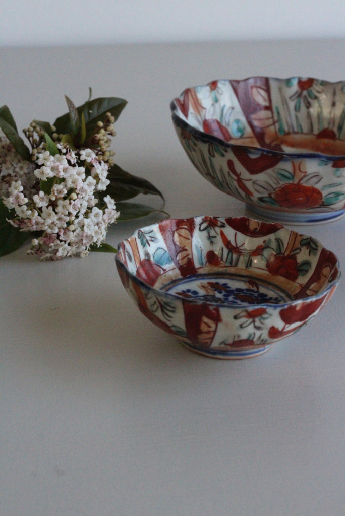 Pair Vintage Imari Bowls - Kernow Furniture