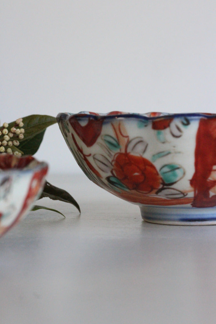 Pair Vintage Imari Bowls - Kernow Furniture