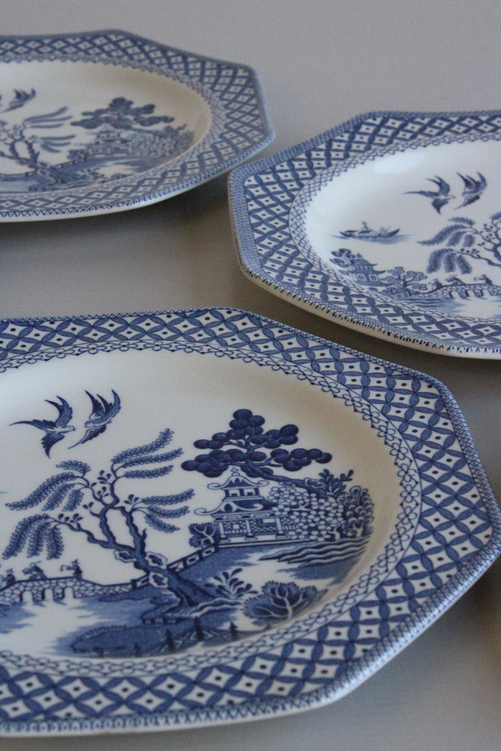 4 J & G Meakin Willow Plates - Kernow Furniture