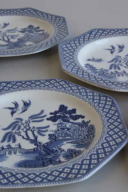 4 J & G Meakin Willow Plates - Kernow Furniture