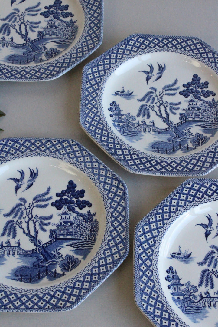 4 J & G Meakin Willow Plates - Kernow Furniture