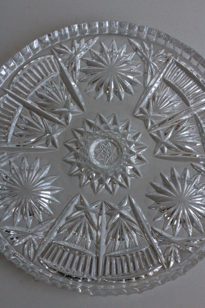 Quality Cut Glass Cake Plate - Kernow Furniture