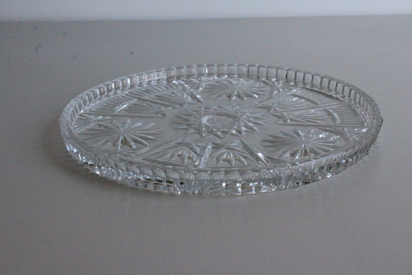 Quality Cut Glass Cake Plate - Kernow Furniture