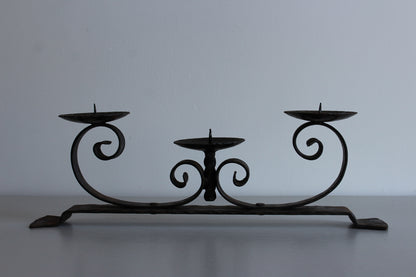 Black Wrought Iron Candle Holder - Kernow Furniture