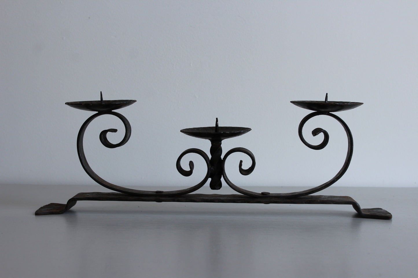 Black Wrought Iron Candle Holder - Kernow Furniture