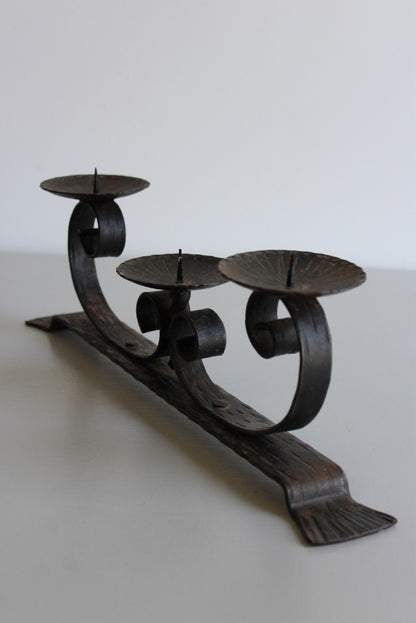 Black Wrought Iron Candle Holder - Kernow Furniture