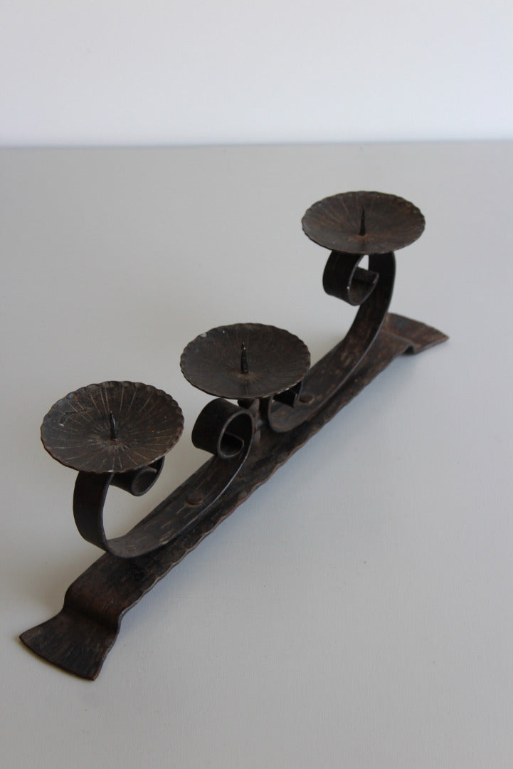 Black Wrought Iron Candle Holder - Kernow Furniture